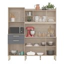 Ver imagem 2 de Armário Balcão Cozinha Completa Nilo 6 Portas 4 Prateleiras MDP 178cm Avena Grafito