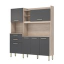 Ver imagem 3 de Armário Balcão Cozinha Completa Nilo 6 Portas 4 Prateleiras MDP 178cm Avena Grafito