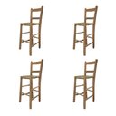 Ver imagem 1 de Kit 4 Banquetas de Palha com Encosto de Madeira