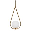 Ver imagem 2 de Luminária Pendente Gota Metal e Vidro Dourado