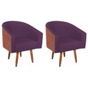 Ver imagem 2 de Kit 2 Poltronas Jade Decorativa Moderna Sala de Estar Quarto Escritório Conforto Pés Palito Corano N