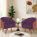 Ver imagem 1 de Kit 2 Poltronas Jade Decorativa Moderna Sala de Estar Quarto Escritório Conforto Pés Palito Corano N