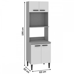 Torre Quente Max 4 Portas 2 Prateleiras Cinza/champagne Kd21 - Fellicci - 3