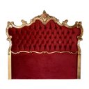 Ver imagem 1 de Cabeceira de Cama Casal Imperial Rainha Veludo Vermelho com Capitonê e Detalhes Dourado