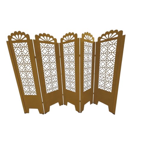 Biombo Trabalhado 5 Folhas C/ 10 Pezinhos