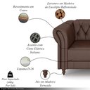 Ver imagem 3 de Conjunto de Sofá Sala de Estar Stanford Chesterfield 2 e 3 Lugares 180cm/260cm Pés Madeira Couro Mar