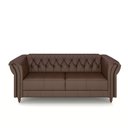 Ver imagem 7 de Conjunto de Sofá Sala de Estar Stanford Chesterfield 2 e 3 Lugares 180cm/260cm Pés Madeira Couro Mar