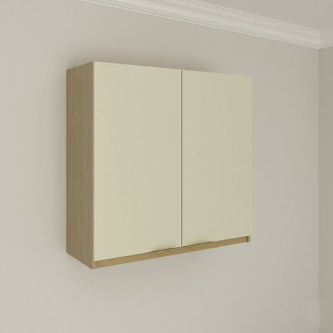 Armário Aéreo de Cozinha 2 Portas 80cm Nanda Nature e Arenas
