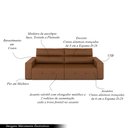 Ver imagem 4 de Sofá Retrátil 4 Lugares 284cm Nero Usb Couro Caramelo Manchado G52 - Gran Belo