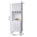 Ver imagem 3 de Armario Paneleiro 4p 1g 197x60 Cm Vitoria Branco Mobbs