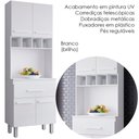 Ver imagem 4 de Armario Paneleiro 4p 1g 197x60 Cm Vitoria Branco Mobbs