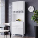 Ver imagem 2 de Armario Paneleiro 4p 1g 197x60 Cm Vitoria Branco Mobbs
