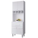 Ver imagem 1 de Armario Paneleiro 4p 1g 197x60 Cm Vitoria Branco Mobbs