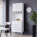 Ver imagem 5 de Armario Paneleiro 4p 1g 197x60 Cm Vitoria Branco Mobbs