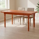 Ver imagem 1 de Mesa Retangular 06 Lugares Pes Torneados 160x80 Cm 102lb Marjori - Mel Brilho