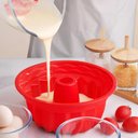 Ver imagem 5 de Forma de Silicone Redonda Antiaderente Assadeira Air Fryer