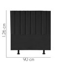 Ver imagem 2 de Cabeceira Estofada Carla 90cm Solteiro para Cama Colchão Box Quarto Corino Preto - Aurora Line