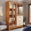 Ver imagem 1 de Guarda-Roupa 4 Portas Reflecta com 3 Gavetas Nature com Off White Yescasa