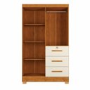Ver imagem 4 de Guarda-Roupa 4 Portas Reflecta com 3 Gavetas Nature com Off White Yescasa