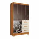 Ver imagem 6 de Guarda-Roupa 4 Portas Reflecta com 3 Gavetas Nature com Off White Yescasa