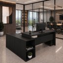 Ver mais imagens de Mesa de Escritório Pedestal Presidente em L 170x160cm Executiva Tampo 30mm Armário Lateral 3 Gavetas