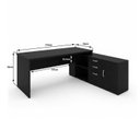 Ver imagem 3 de Mesa de Escritório Pedestal Presidente em L 170x160cm Executiva Tampo 30mm Armário Lateral 3 Gavetas
