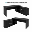 Ver imagem 2 de Mesa de Escritório Pedestal Presidente em L 170x160cm Executiva Tampo 30mm Armário Lateral 3 Gavetas