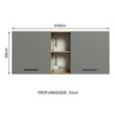 Ver imagem 4 de Armário de Cozinha Aéreo 150 cm 2 Portas e 2 Nichos Rustic/Cinza Agata Madesa