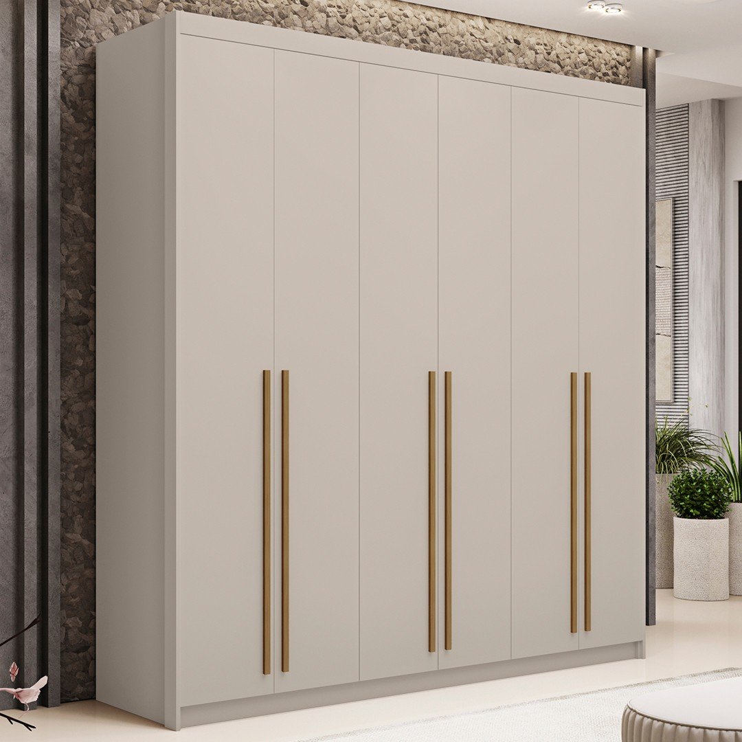 Guarda Roupa Casal 6 Portas 3 Gavetas 233cm Dubai Fendi - Vlr Móveis - 2