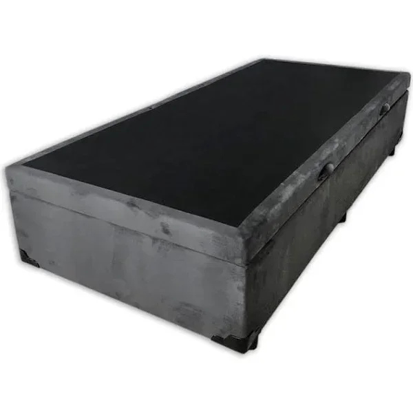Cama Box Baú Solteirao King Suede Cinza com 203x96x44cm - 2
