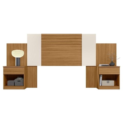 Cabeceira Extensivel Araguaia 255 Cm Freijo Cinza Off White Flex Moval