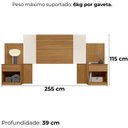 Ver imagem 3 de Cabeceira Extensivel Araguaia 255 Cm Freijo Cinza Off White Flex Moval