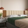 Cabeceira de Cama King 10 Módulos Estofados Suede Areia e 2 Módulos Ripados Mdf - 1