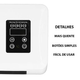 Aquecedor Refrigerador Ar Portatil Ventilador Parede Controle Ajuste de Temperatura Secador Roupa Qu - 10 Aquecedor Refrigerador Ar Portatil Ventilador Parede Controle Ajuste de Temperatura Secador Roupa Qu - 10