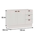 Ver imagem 3 de Balcão Cozinha Genialflex Estilo Provençal sem Tampo Branco