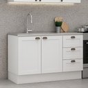 Ver imagem 1 de Balcão Cozinha Genialflex Estilo Provençal sem Tampo Branco