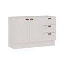 Ver imagem 2 de Balcão Cozinha Genialflex Estilo Provençal sem Tampo Branco