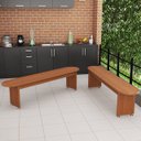 Ver imagem 2 de Kit 2 Bancos de Madeira Mdf Decorativo Moderno para Vestiário Academia Refeitório Sala Hall