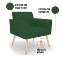 Ver imagem 6 de Kit 2 Poltronas Viena Gomada Veludo Verde Pés Palito Natural - D’Rossi