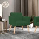 Ver imagem 2 de Kit 2 Poltronas Viena Gomada Veludo Verde Pés Palito Natural - D’Rossi