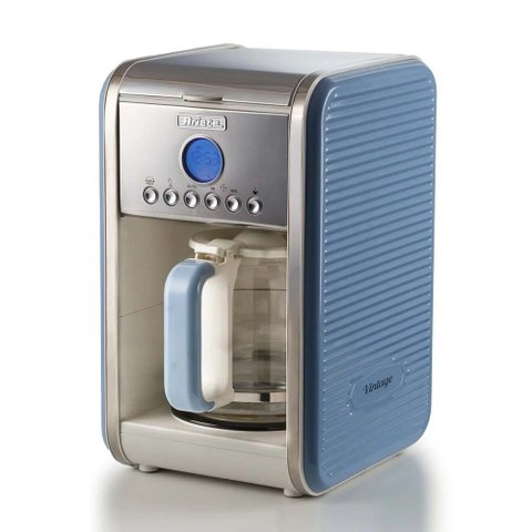 Cafeteira Ariete Vintage Azul Programável 4 a 12 Xícaras 900W 220V - Modelo 1342 Retrô