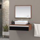 Ver imagem 1 de Conjunto Safira 60cm Mdf Gabinete de Banheiro Superior com Cuba e Espelheira
