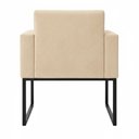 Ver imagem 5 de Kit 2 Poltronas para Recepção Lina com Base de Ferro Preto Resistente Bege