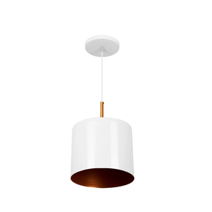 Lustre Pendente Moderno Bilboque Médio Cilídrico BR Fosco Cobre