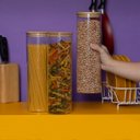 Ver imagem 6 de Kit 3 Potes de Vidro 2l Tampa de Bambu Herméticos - Tüd