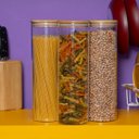 Ver imagem 5 de Kit 3 Potes de Vidro 2l Tampa de Bambu Herméticos - Tüd