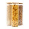 Kit 3 Potes de Vidro 2l Tampa de Bambu Herméticos - Tüd - 1