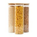 Ver imagem 1 de Kit 3 Potes de Vidro 2l Tampa de Bambu Herméticos - Tüd