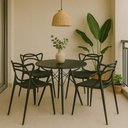 Ver imagem 1 de Kit 4 Cadeiras Polipropileno Allegra Preta La Mobilia: Design para Sala de Jantar e Varanda