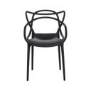 Ver imagem 3 de Kit 4 Cadeiras Polipropileno Allegra Preta La Mobilia: Design para Sala de Jantar e Varanda